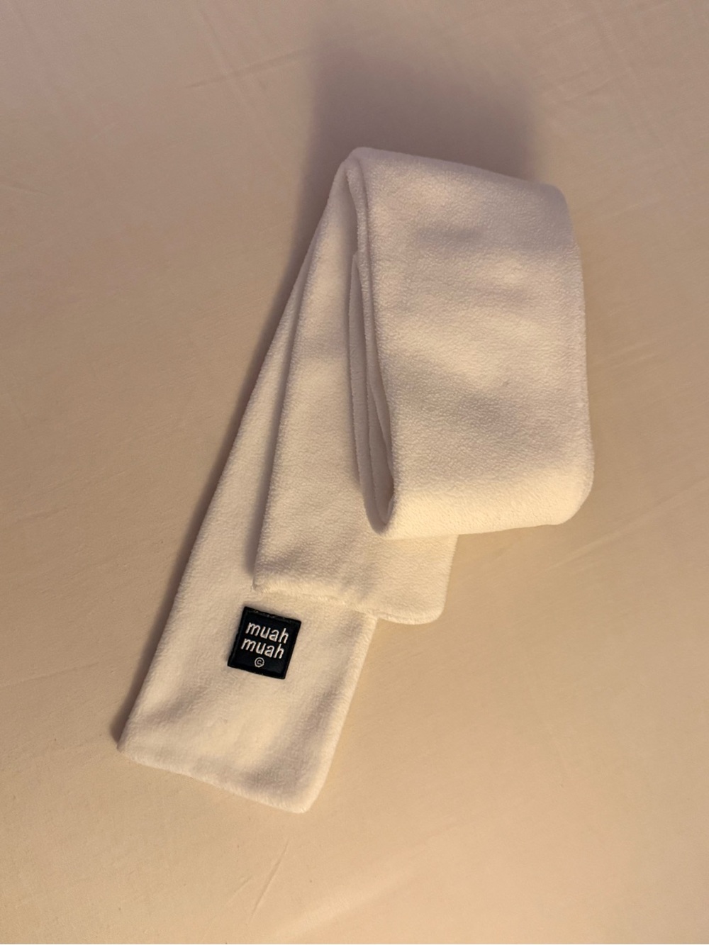 White Fleece Scarf Soft Cozy Winter